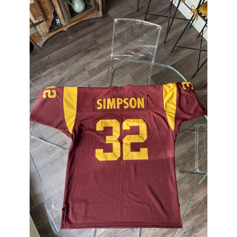 Vintage Mitchell & Ness USC‎ Trojans OJ SIMPSON 32  Throwback Jersey Mens 54 2XL